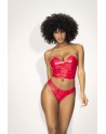 bustier sexy en vinyle rouge avec son string de mapalé lingerie collection