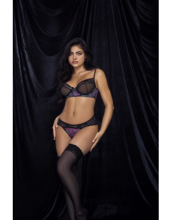 ensemble lingerie sexy en dentelle fleur exotique de la collection mapalé.