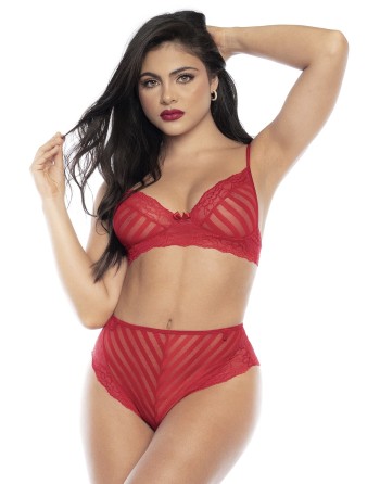 parure lingerie sensuelle avec soutiengorge et culotte rouge sensuelle.