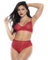 parure lingerie sensuelle avec soutiengorge et culotte rouge sensuelle.