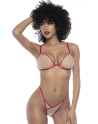 parure lingerie sexy couleur chair et couture rouge de la collection mapale