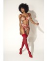 parure lingerie sexy couleur chair et couture rouge de la collection mapale