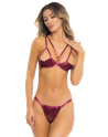 ensemble lingerie sexy bordeaux avec soutiengorge et string de rené rofé