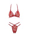 soutiengorge en dentelle rouge et son string ouvert de la collection cottelli.