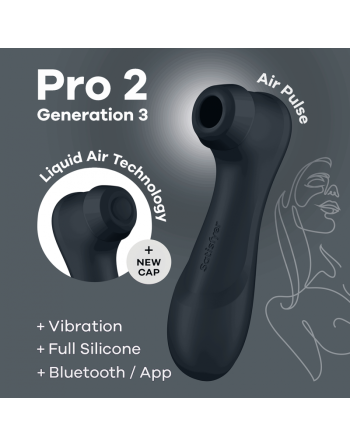  tendance sensuelle : pro 2 génération 3 connect app  noir satisfyer