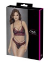 soutiengorge en dentelle rouge et noire et son string assorti de votre collection cottelli lingerie sexy.