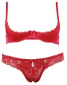 soutiengorge demi seins et son string ouvert assorti de la collection cottelli lingerie sexy.