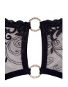 soutiengorge dentelle noire, portejarretelle et string de la collection cottelli.