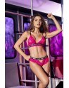 soutiengorge dentelle rose fluo avec shorty en dentelle de la collection mapalé.