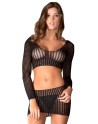  lingerie : ensemble top noir et minijupe