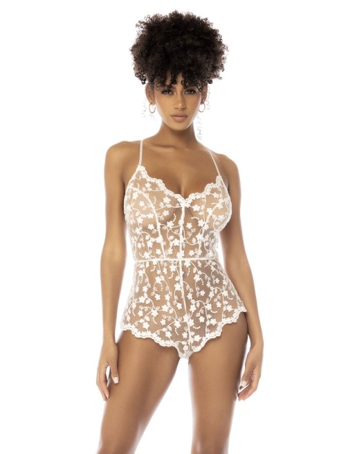 body dentelle blanche style barbotteuse sexy de mapalé lingerie pas cher