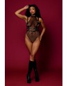 body noir et harnais cuir de la collection lingerie bdsm de chez dreamgirl