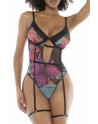 body sexy noir imprimé fleurs exotiques de mapalé collection pas cher