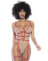 body sexy pour femme avec armatures, couleur chair et rouge de mapalé lingerie