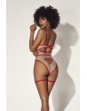 body sexy pour femme avec armatures, couleur chair et rouge de mapalé lingerie