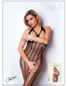 bodystocking noir seins nus en fine résille de la collection clara morgane