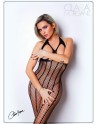 bodystocking noir seins nus en fine résille de la collection clara morgane