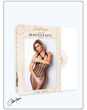 bodystocking noir seins nus en fine résille de la collection clara morgane