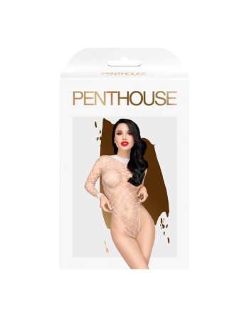 body blanc en maille large dans un style audacieux, collection penthouse