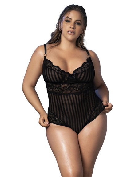 body, grande taille, dentelle et fine résille noire de chez votre , en et vente en gros,