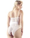 body string en résille et dentelle blanche très élastique pour épouser votre silhouette de la collection cottelli.