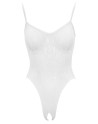 body string en résille et dentelle blanche très élastique pour épouser votre silhouette de la collection cottelli.