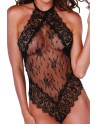  lingerie sexy : body noir broderie