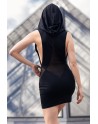 robe noire sensuelle avec capuche adriana de la collection be lily