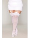 bas blanc, grande taille, avec couture en strass, dreamgirl bas et collants