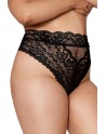 culotte, grande taille, en dentelle noire, taille haute de chez dreamgirl