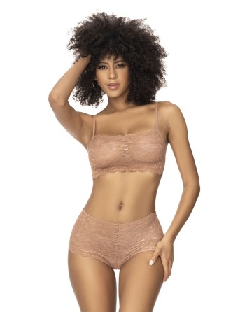 top et shorty dentelle, couleur taupe sexy de mapalé lingerie pas cher