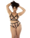 ensemble de lingerie sexy, grande taille, en fine résille transparente