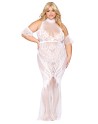 robe bodystocking blanche, grande taille, en résille de dreamgirl bas et collants