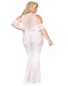 robe bodystocking blanche, grande taille, en résille de dreamgirl bas et collants