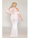 robe bodystocking blanche, grande taille, en résille de dreamgirl bas et collants