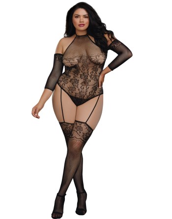  dreamgirl bodystocking grande taille effet body jarretelles