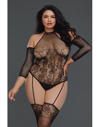  dreamgirl bodystocking grande taille effet body jarretelles