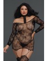  lingerie bodystocking grande taille reversible resille