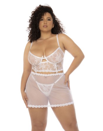 ensemble sexy 2 en 1, grande taille, soutiengorge et string et nuisette.