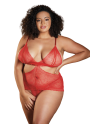 nuisette en dentelle rouge grande taille de chez votre allure