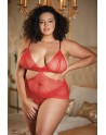 nuisette en dentelle rouge grande taille de chez votre allure