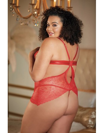 nuisette en dentelle rouge grande taille de chez votre allure