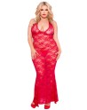  lingerie sexy : nuisette grande taille longue rouge