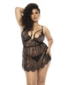 nuisette en dentelle noire grande taille, vente en drosphipping pas cher