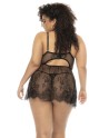 nuisette en dentelle noire grande taille, vente en drosphipping pas cher