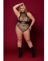 body noir et harnais cuir de la collection lingerie bdsm de chez dreamgirl