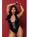 body, grande taille, en simili cuir avec menottes de chez dreamgirl