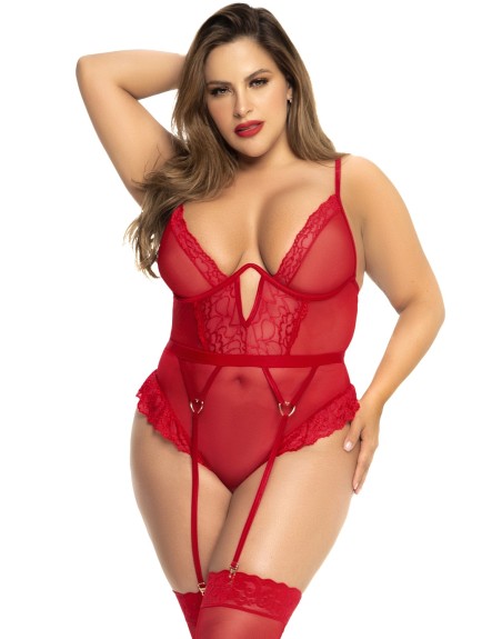  de body rouge sexy pour grande taille de la marque mapalé.