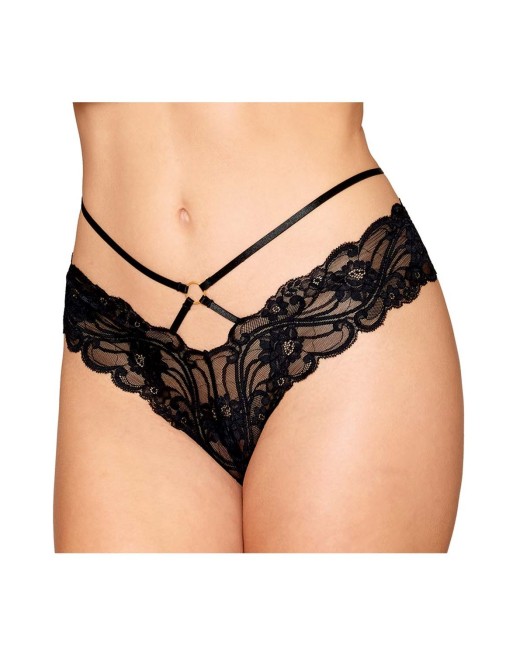 string dentelle noire ouvert avec chaines de dreamgirl lingerie sexy