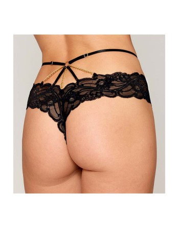 string dentelle noire ouvert avec chaines de dreamgirl lingerie sexy